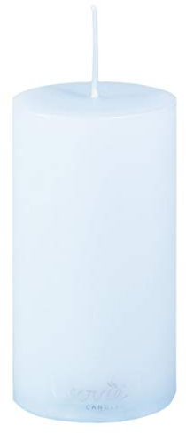 Sovie Candles Stumpenkerze | Blockkerze Votivkerze Kerze Flachkopf | Brenndauer ca. 28 Std. | Ø 50 mm x H 100mm | 12 Stück (Hellblau)