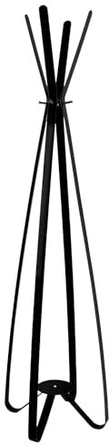Gorillz Modi Eight Garderobenständer stehend schwarz (167 x 45 x 45 cm) I eleganter Kleiderständer aus robustem Stahl mit 4 Garderobenhaken I Platzsparende Garderobe in schlichtem Design