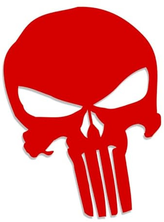 Decus Shop Punisher Totenkopf L 0287 (rot) // Sticker OEM JDM Style Aufkleber