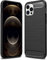 Kaliroo Schutzhülle kompatibel mit iPhone 12 PRO MAX Hülle, Carbon Design Case Stoßfeste Silikon Handyhülle Soft Cover Dünn, Ultra-Slim Phone Backcover Handy-Tasche Bumper TPU Etui Flexibel - Schwarz