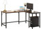 HOMCOM Escritorio Esquinero Mesa de Ordenador Estilo Industrial en Forma de L para Oficina con Estante y Pies Ajustables 150x120x75 cm Marrón Rústico