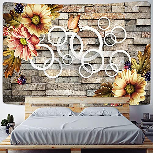 Tapiz Planta Flores En Las Paredes Tapices Psicodélicos Tapices De Mandala Hippies Tapices De Bohemia Hippie Cortina, Mantel, Dormitorio, Habitación, Decoración Del Hogar, Regalo, 51 X 59 Pulgadas