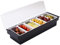 GLP 6 Compartments Condiment Dispenser, BPA Free Plastic Box Tray Container with Lid, Frozen Salad Vegetable Fruit Refrigerated Plate Caddy, for Bar, Party