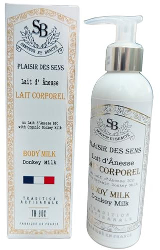Lait Corporel au lait d’ânesse bio. Pour corps et visages. 200 ml. Super Hydratante et nourrissante, produit naturelle 100% français.
