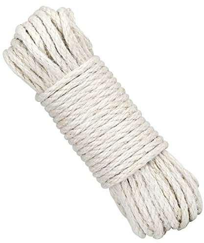 G2PLUS 5MM Jute Twine String, 3-Ply Beige Natural Cord Rope, 20M Thick Jute Rope, Strong Hemp Garden Rope, for DIY Crafts Arts and Gardening Applications