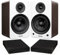 Fluance Ai61 White Walnut Powered 2.0 Stereo Bookshelf Speakers with 6.5 Drivers, 120W Amplifier for Turntable, TV, PC and Bluetooth 5 and High Density Acoustic Foam Isolation Pads 10 x 7.5