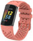 FunBand Bracelet Compatible avec Fitbit Charge 5 Bandes, Bracelet de Montre de Sport Étanche de Remplacement en Silicone Souple Réglable Accessorie Bracelet pour Fitbit Charge 5, Rose