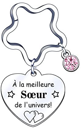 LUODAN Cadeau Soeur Porte-clés,Porte-clés de Soeur,Cadeau de fête des Mères,Femmes au foyer,Cadeaux d'anniversaire,Cadeaux de Famille (3)