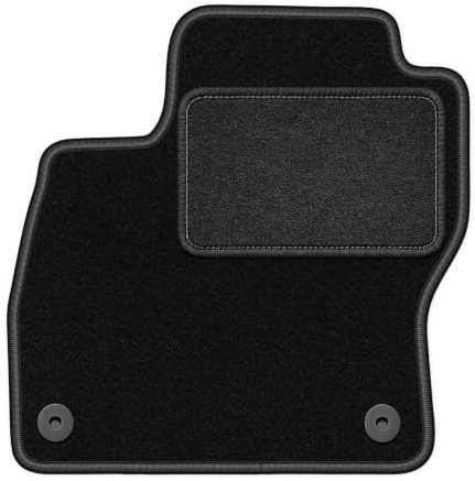 Velours-Fahrermatte passend für Ford Focus MK3 2010-2018, Schwarz, LUX | passend für Schrägheck/Limousine/Kombi; Velours-Teppich (Polypropylen), ca. 6,5 mm; rutschfest, runde Befestigungen (Typ FC)