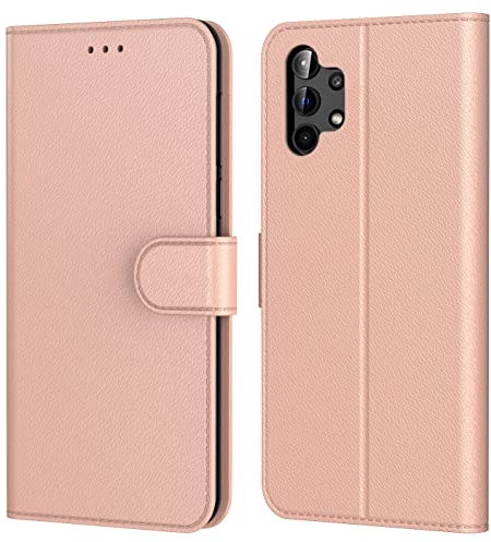 Tenphone Coque pour Samsung Galaxy A13 4G / 5G, Coque Samsung A13 Lite, Etui Protection Housse Premium en Cuir PU,Pochette Fermeture Magnétique,Flip Case Compatible avec Galaxy A13 (Book Rose)