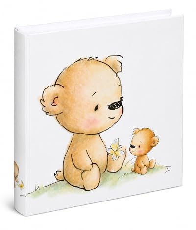 Teddybär Fotoalbum 30x30 cm 100 weiße Seiten Baby Foto Album Fotobuch