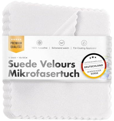 Chemicalworkz® White Suede Towel (10 STK.) Suede Mikrofasertuch - Perfekt für das Auftragen von Keramikversiegelungen | 10x10cm