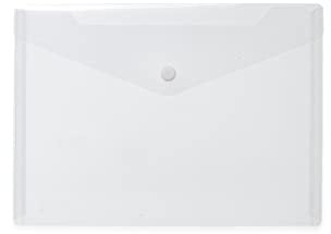 HERMA 20051 Porte-documents A5 blanc transparent avec petite pochette transparente avec bouton pression enveloppe en plastique pour l'école, l'université, le bureau, les voyages