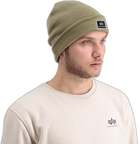 Alpha Industries X-Fit Beanie Dicke Wintermütze Sand