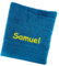 Schnoschi Handtuch mit Namen oder Wunschtext Bestickt, personalisiertes Duschtuch, individuelles Badetuch, Saunatuch oder Gästehandtuch mit Initialen, 100% Baumwolle, 50 x 100 cm türkis