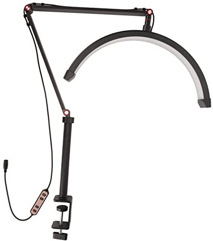 16in 20W Wimpern LED-Boden Leuchte, Half Moon Lampe für Wimpern Verlängerung Verstellbare Abnehmbare Wimpern Leuchte mit 3 Farbmodi Augenbrauen Tattoo Lampe für Esthetiker