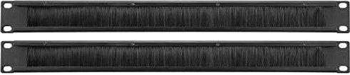 PATIKIL Brosse Câble Manager 1U, 19 Pouce, 2 Lot Horizontal Support Mont Câble Management Bande Panneau pour Réseau Serveur Support