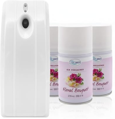 Blanc HYGIENIC SET Duftspender Day & Night + 3 Duftdosen Blütentraum | Tag-/Nacht-Modus, einstellbare Sprühintervalle, 3 Duftdosen à 270 ml & Made in Germany
