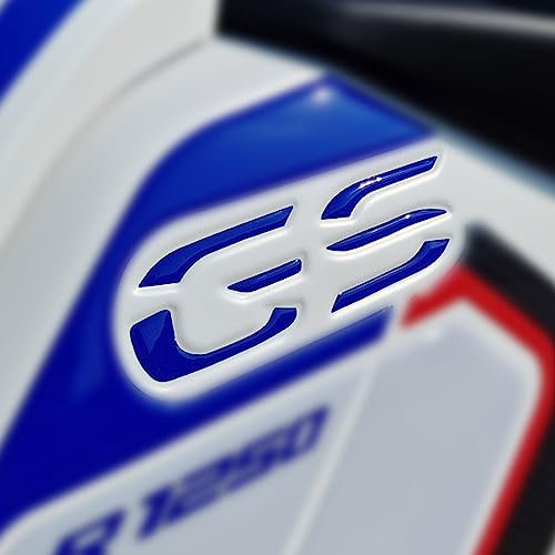 Resin Bike Kit Adesivi Moto Compatibile con BMW R 1250 GS Adventure Rallye. 2 Scritte GS Laterale Serbatoio Protezione da Urti e Graffi. Adesivi Resinati con Effetto 3D