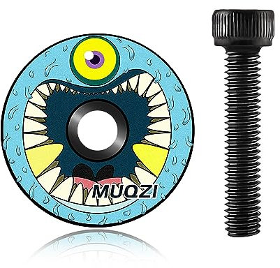 MUQZI Bike Stem Cap, Steuersatz Kappe 1 1/8 Steuersatzkappe with Schraub, Steuersatz Kappe für Gabelschäfte, Cyclopia