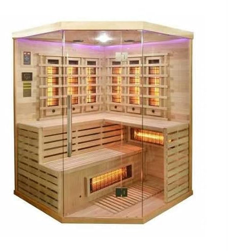 Bagno Italia Sauna 4 places infrarouge 150 x 150 cm avec lumières LED et Bluetooth