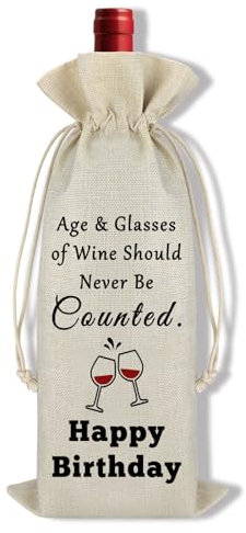 Birthday Gifts for Women Men Birthday Party Decorations Birthdays Wine Bag Gift Ideas for Him Her Best Friend Sister Brother Dad Mum Husband Wife Colleagues