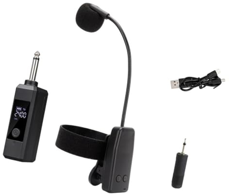 Oshhni Micrófono profesional para instrumentos de viento, alcance inalámbrico de 30 metros, 1 en 1