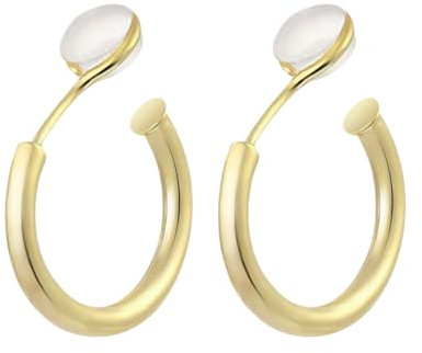 Zinnohrringe Für Clip-On-Ohrringe für Damen, vergoldet, nicht durchbohrte Creolen, Clip-On-Ohrringe für nicht durchbohrte Ohren, Gold Schmuck Adventskalender Ohrringe (A, One Size)