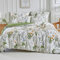 Lekesky 200 Thread Cotton King Size Duvet Cover Sets White Bedding Set, Printed Orange Floral and Plants King Size Duvet Cover with Pillowcases Zip Closure, Duvet Cover 230x220 cm, White/Printed