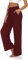 VIGVAN Jogginghose Damen Yogahose Weites Bein Freizeithose Trainingshose Sporthose Aktive Freizeit Gerades Bein Kordelzug Lose Lounge Pants mit Taschen (Weinrot, M-1)