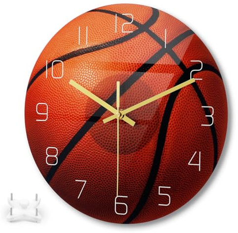 Alipis Wanduhr mit Kugeldesign aus Acryl und Glas, Leise Bewegung