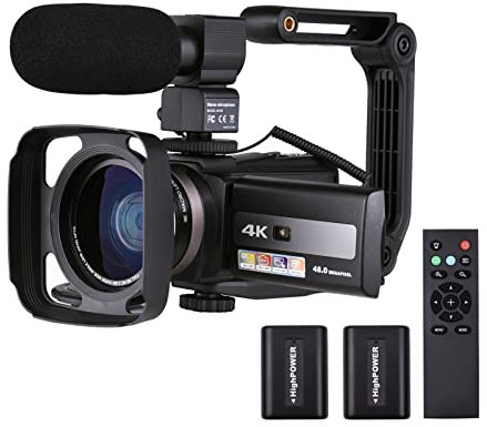 4K 60FPS Ultra HD Digital Video Camera DV Camcorder 48MP 16X Zoom WiFi Sharing Time Lapse Slow Motion for Photography Camcorder Stabilisers & Supports