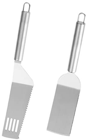BCOATH 2stücke Teiliges Edelstahl Pfannenwender Und Pizzaschaufel Rostfrei Hitzebeständig Rutschfester Griff Vielseitig Für Pizza Kuchen Und Burger Leicht Langlebig Für Haushalt Und Gastr
