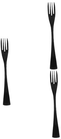 Amosfun 3 Pièces vaisselle en acier inoxydable Vaisselle d'hôtel argenterie noir mat set couverts de table set de couvert de table cuillère à café d'hôtel cuillères d'hôtel Black