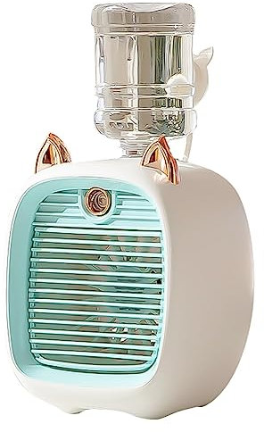 worien 1200MAh Mini Air Conditioner Portable Desktop Fan Humidifier Purifier 3 Speed 2 Mode USB Table Fan Car Home, C
