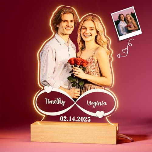 Bemaystar Regalos Personalizados: Lampara Personalizada, Regalo de San Valentín para Hombre y Mujer Pareja– Regalos Originales para Aniversarios, San Valentín