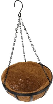 Happyyami Hängender Blumentopf Mit Kokoseinlage Runder Pflanzenkorb Aus Wetterfester Blumenampel Für Balkon Terrasse Garten Dekorativer Pflanzkübel Für Innen Und Außen