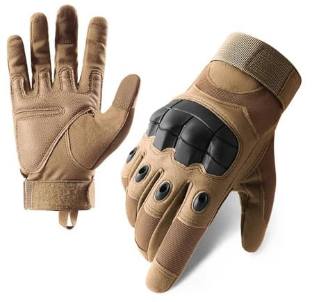 Motorrad-Handschuhe, Touchscreen Motorradfahrer Sommer-atmungsaktive Motorradhandschuhe, Vollfinger,Motocross-Handschuhe, Guantes Handschuhe, braune Handschuhe (Z908