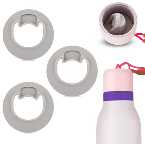 3pcs Water Bottle Stopper Replacement for Owala FreeSip Twist 18oz 24oz, BPA Free Siliocne Seal Gasket Top Lid Accessories for Owala FreeSip Twist Series (Gray)