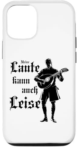 Die Laute kann auch leise Mittelalter Barde Instrument Laute Hülle für iPhone 12/12 Pro