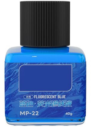 MZRAN Peinture liquide fluorescente bleu 40 ml avec longue durée phosphorescente pour les créateurs et activités nocturnes