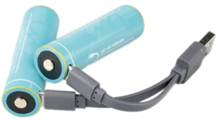 Wiby 2 Batterie Ricaricabili 3,7V 18650 da 7400mWh e 2000mAh al Litio | Ricarica USB-C Rapida + Cavo 4-in-1 | Tensione Costante | BMS Integrato | Ultra-leggere