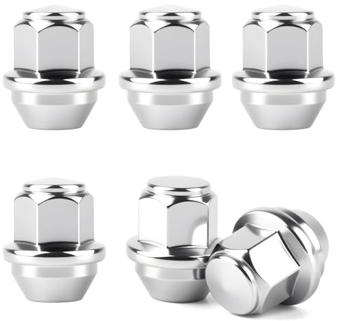 6 Pcs Alloy Wheel Nuts, M12 x 1.5 Alloy Wheel Lug Nuts | 19mm Hex with Taper Washers Compatible with Ford F-150/Escort, for Ford Fiesta Focus Fusion, for Lincoln