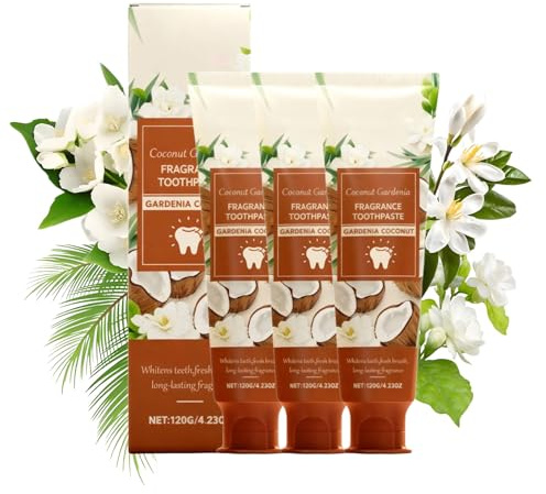 Kokos Zahnpasta mit Blumenextrakten, Natürliche Whitening Zahncreme für Weiße Zähne, Sanft gegen Verfärbungen, Frischer Atem mit Kokosduft, Für Empfindliche Zähne Geeignet (3)