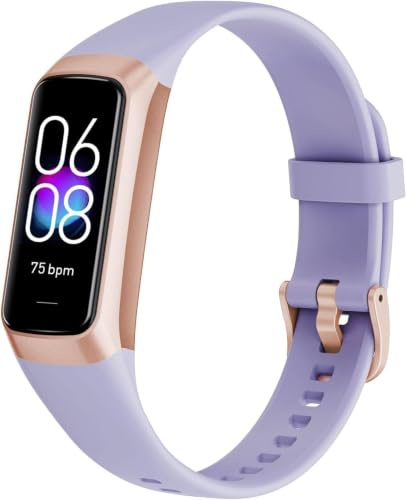 Nexra Fitness Tracker with 1.1 AMOLED Screen, Smart Watch with Heart Rate Blood Oxygen Sleep Tracking, Waterproof Activity Tracker Step Calorie Counter for Android iPhones, Purple