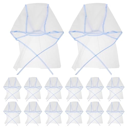 HOOWIFFY Cuffie per Chioma per Tinta e Meches 12 Pezzi in Plastica Blu Fori Piccoli e Bordo Protettivo per Salone e Barber Shop