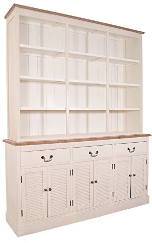 Vintage Line Buffet-Schrank Bretagne Holz Creme weiß 3 Schubladen 3 Schränke komplett montiert