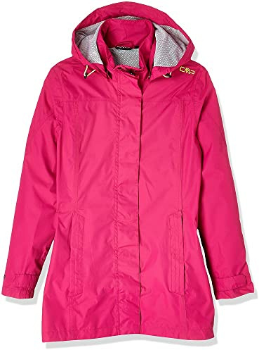 CMP Damen Lange Ripstop-regenjacke für Damen Regenparka | Trocken bei Regenwetter, Flexibel bei Wetterwechsel, Leichtes Tragegefühl, Praktischer Wetterschutz