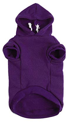 sourcing map Dog Hoodie Sweatshirt M, Purple, with Leash Hole, 1pc, Winter | Soft and warm dog hoodie sweatshirt with leash hole, winter coat cold weather clothes, M size, purple, for dogs