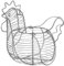 LOLAhome Huevera Gallina Plateada Clásica de Metal - Cesta Organizador Decorativo de 35x27x18 cm para Cocina, con Diseño Original y Material Resistente